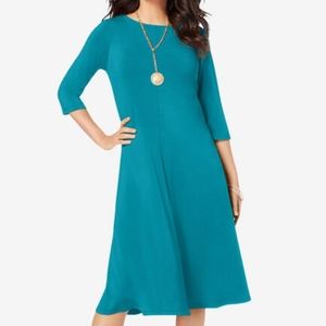 6x Turquoise Boatneck Dress